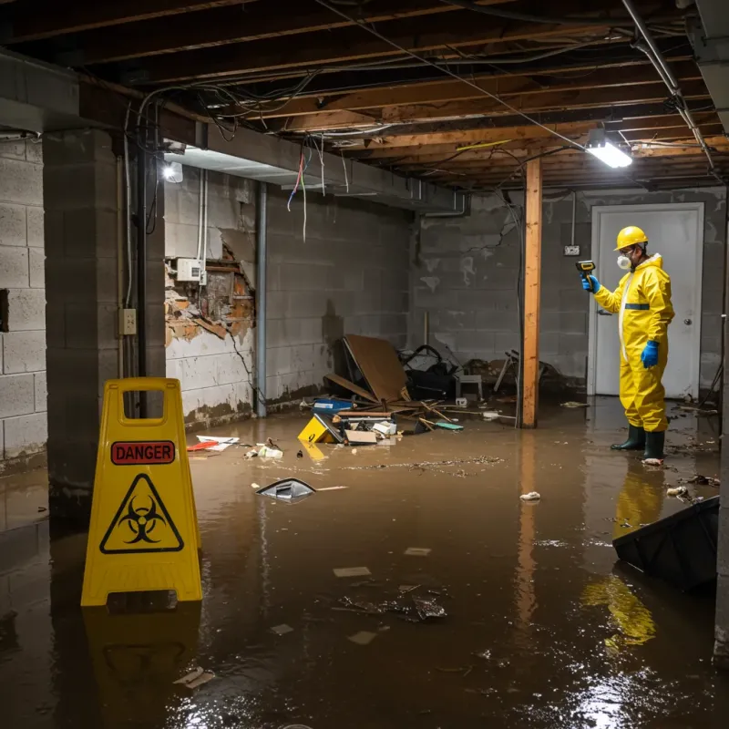 Flooded Basement Electrical Hazard in Cornelius, NC Property